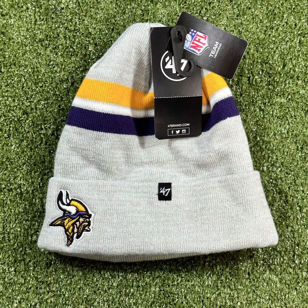 Minnesota Vikings Beanie Gray ‘47 Brand Hat Winter Cap NWT